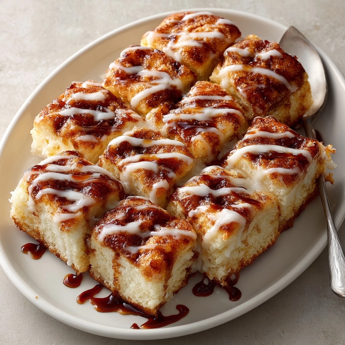 Easy cinnamon roll biscuit bake: a fluffy, sweet casserole, perfect with coffee.