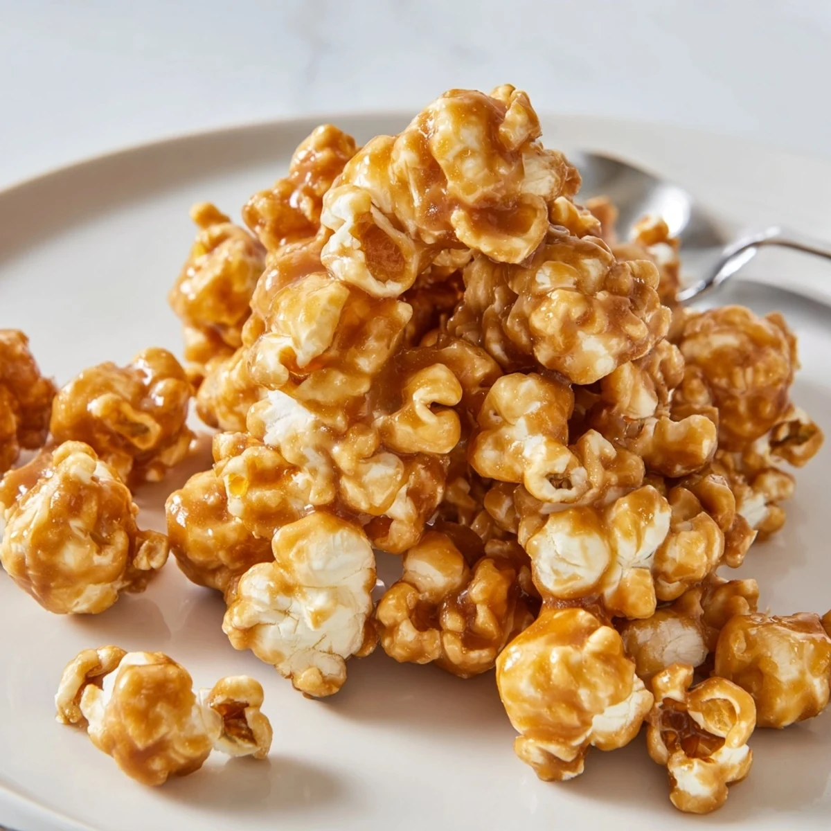 Festive Holiday Snack Maple Butter Popcorn drizzled with sweet syrup, perfect for cozy evenings.  