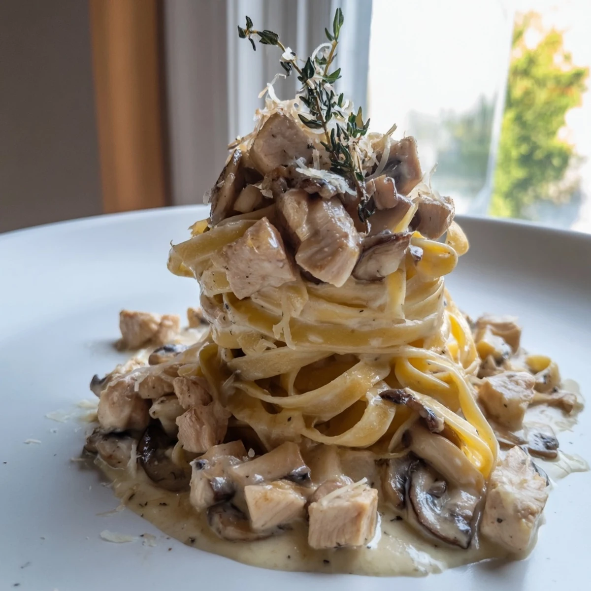 Creamy Wild Mushroom Chicken Pasta