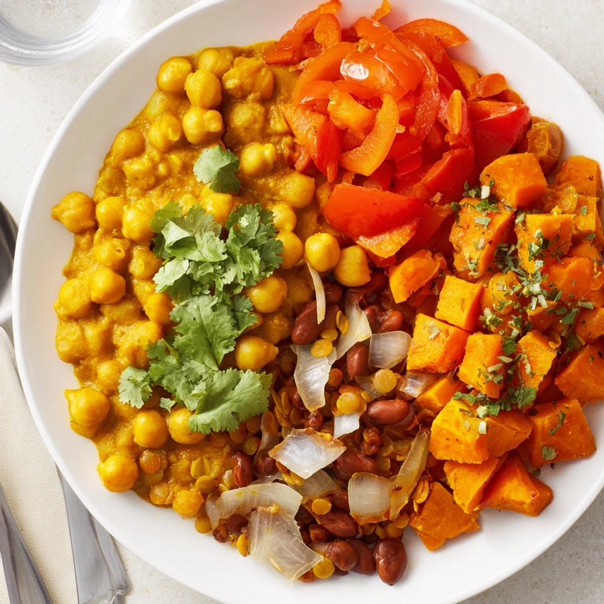 Vibrant single-pan global curries showcasing rich flavors and colorful ingredients.