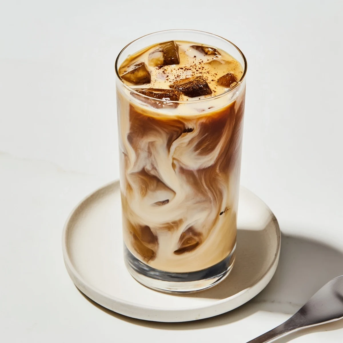 Nutty tahini iced coffee blended with cold brew for a delightful summer drink.