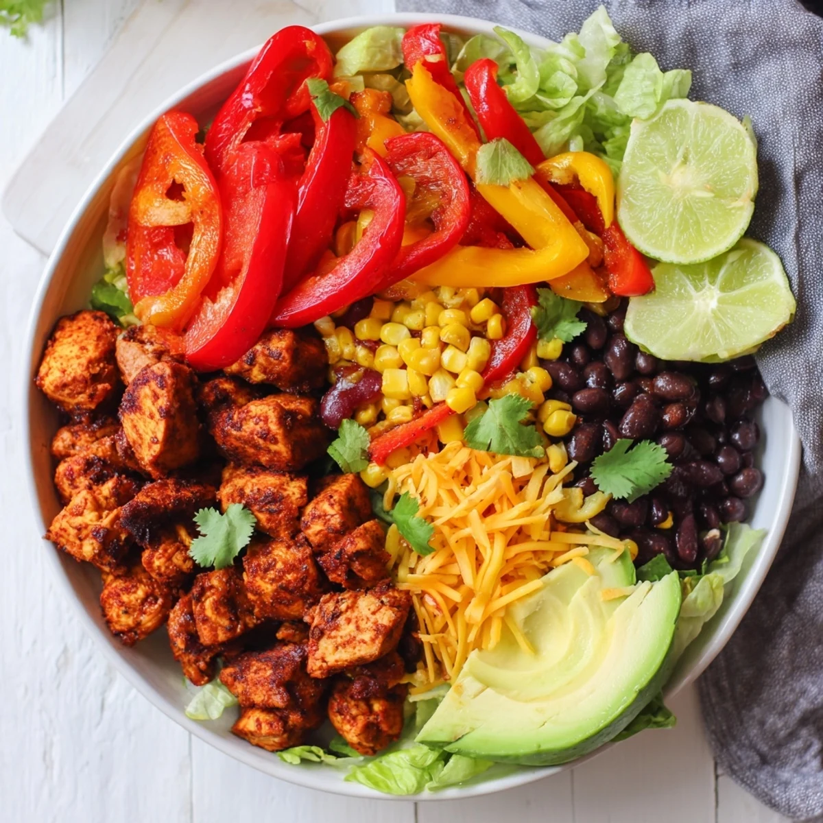 Sheet Pan Chicken Burrito Bowls, sizzling with roasted vegetables and seasoned chicken, ready to serve.