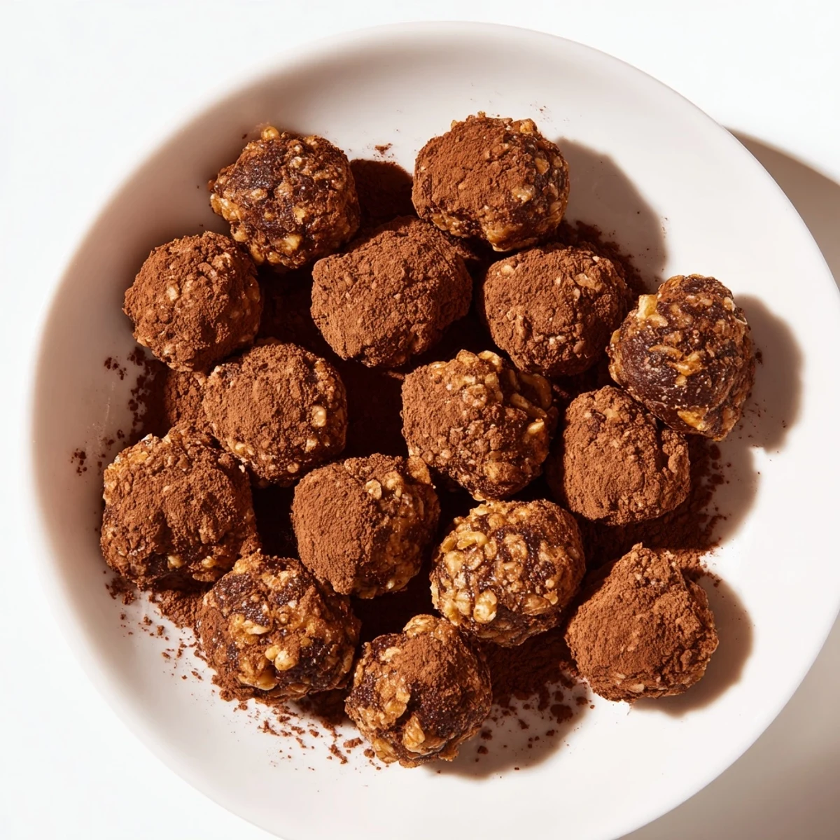 See the shiny cocoa-dusted Date & Walnut Truffles, perfect for sharing as a simple, sweet treat.