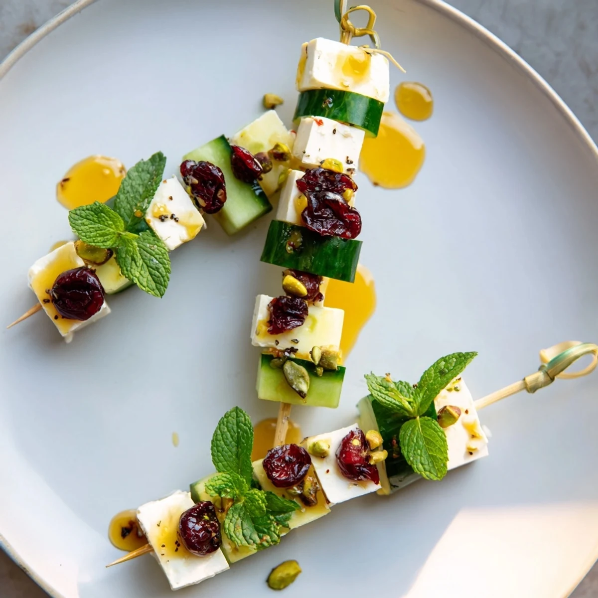 Holiday cranberry feta skewers