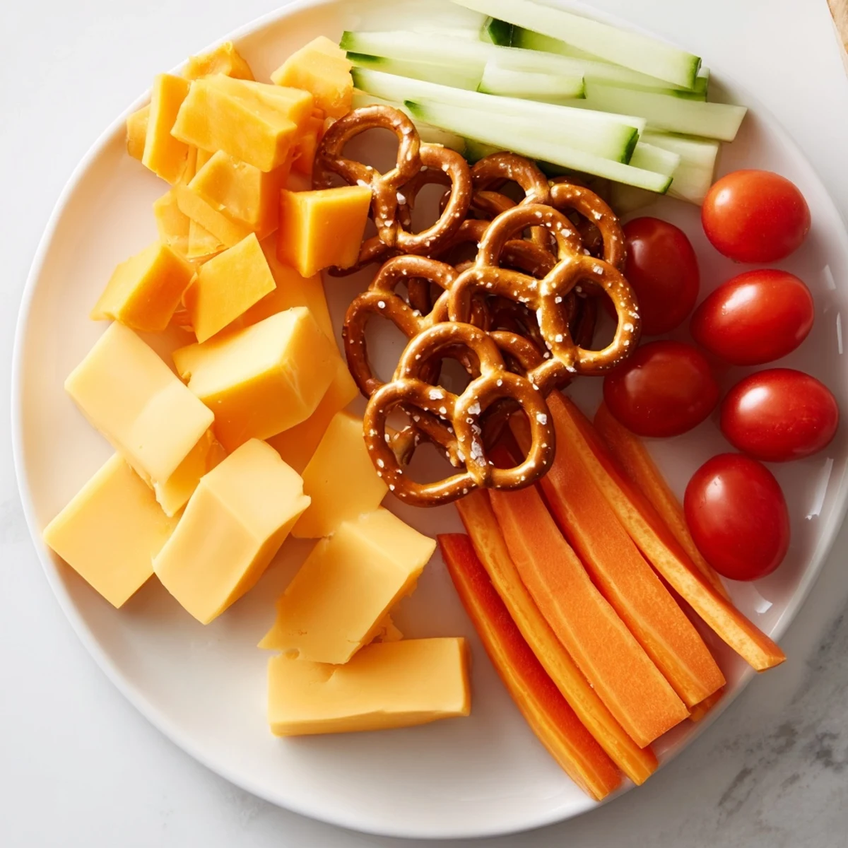 Close-up of a colorful Renard Rusé Snack Assortment platter displaying an array of savory and sweet treats.
