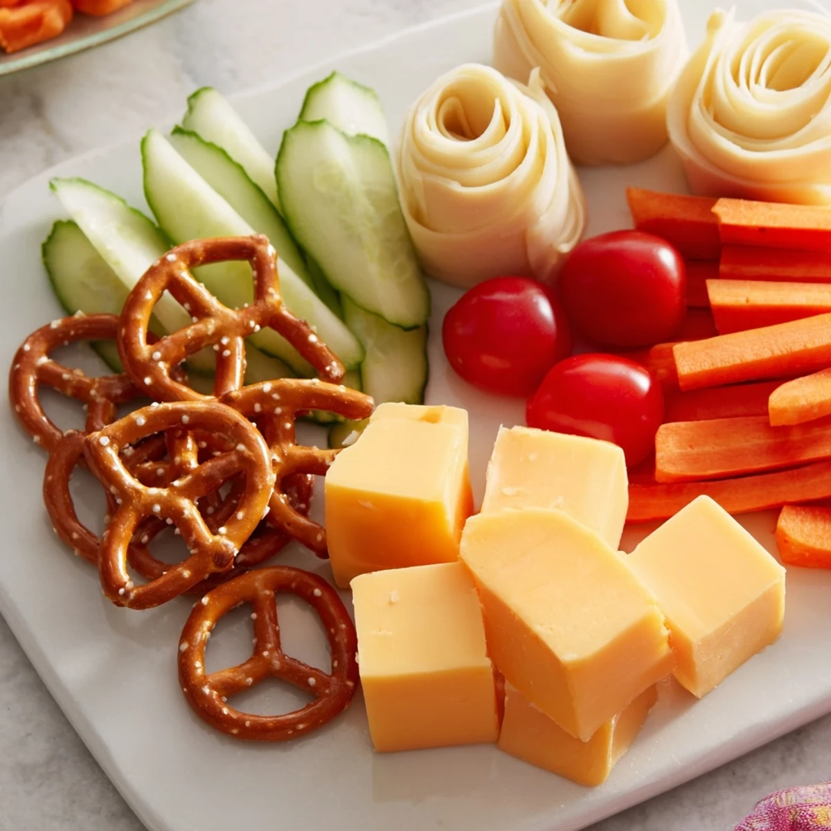 A beautifully arranged Renard Rusé Snack Assortment features cheese, fruit, and snacks ready to be enjoyed.