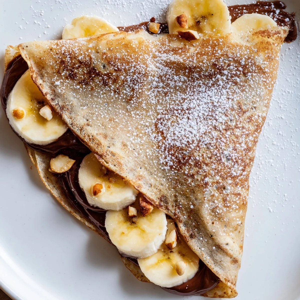 Golden-brown Banana Nutella Wrap, folded and grilled, ready for a sweet dessert experience.