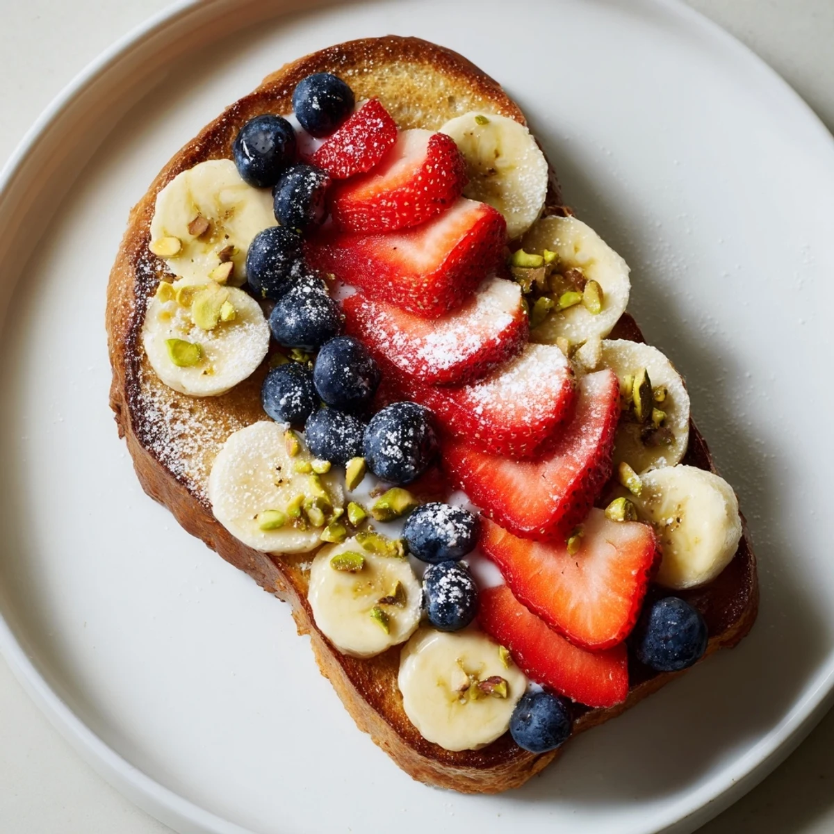 Warm yogurt toast recipe with golden baked bread, creamy custard, and fresh berry toppings.
