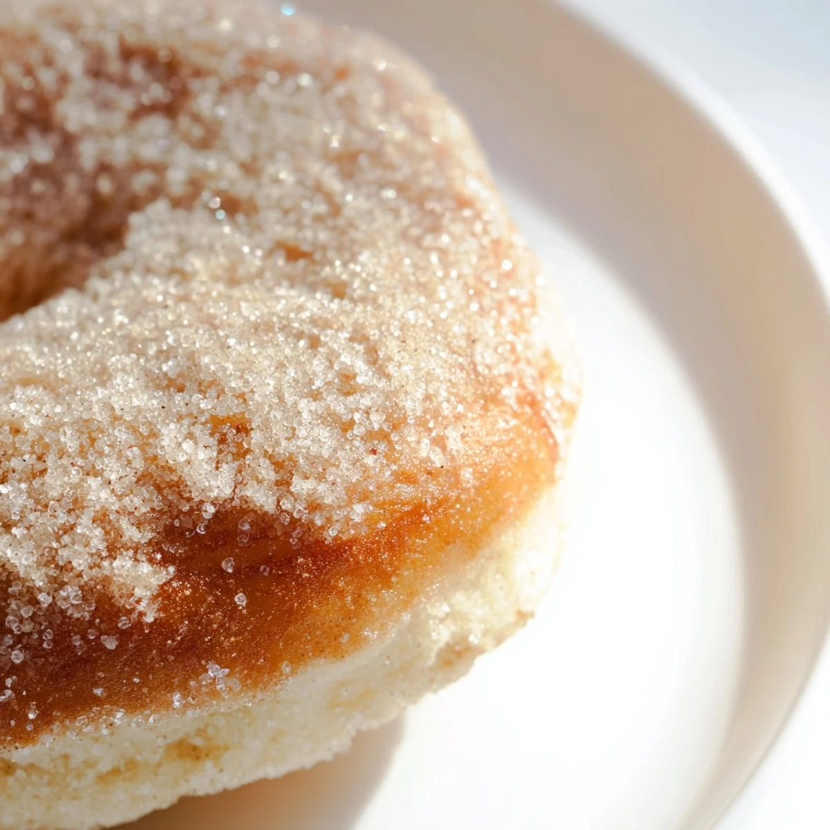 Golden, air fryer cinnamon sugar donuts dusted with shimmering sugar, a perfect American dessert.