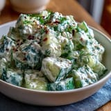 Creamy Cucumber Salad with Dill and Greek Yogurt, a refreshing summer side dish with crisp cucumbers and tangy dressing.