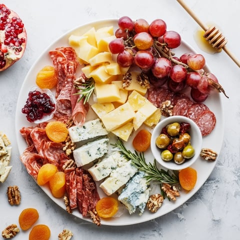 Christmas 2025 Festive Grazing Board overflowing with cheeses, meats, and colorful fruits, perfect for holiday gatherings.