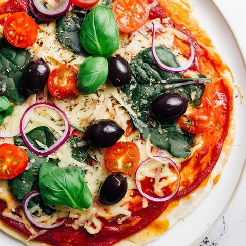 Perfectly crispy Tortilla Pizza; golden crust with melted cheese and fresh toppings.