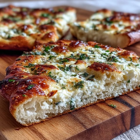 Golden-brown Fluffy Cottage Cheese Flatbread bubbling in a skillet, fragrant with garlic and fresh herbs.