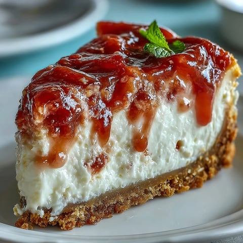 Freshly baked Guava Cheesecake shows a vibrant pink swirl on a creamy filling within a golden Maria cookie crust.