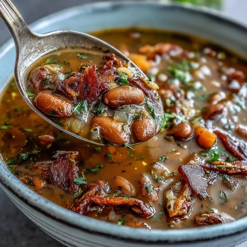 Hearty 15-bean soup with smoky ham bone, simmered with vegetables for rich, comforting flavor.  