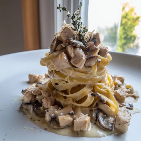 Creamy Wild Mushroom Chicken Pasta