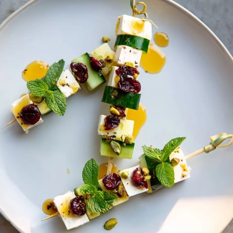 Holiday cranberry feta skewers