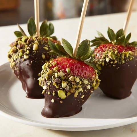 Chocolate Dipped Strawberry Skewers