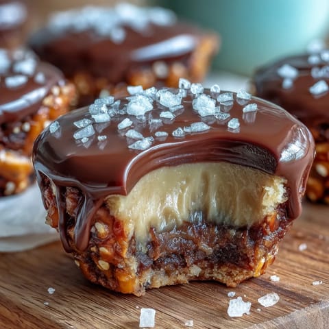 Salty pretzel crust meets creamy peanut butter filling in these chocolate-dipped Easter egg cups with sprinkles.  