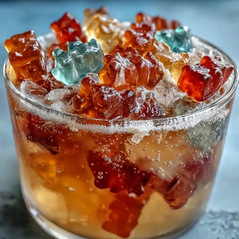 Vibrant Gummy Bear Lemonade Jelly Cups bursting with sweet and tart flavor.