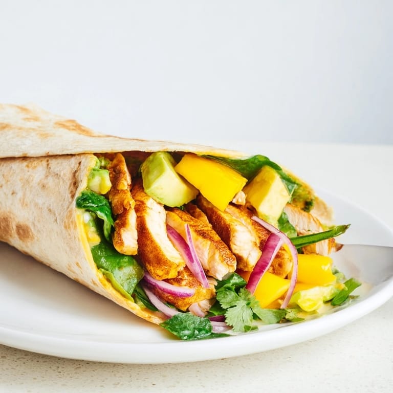 Imagine biting into these Mango Avocado Chicken Wraps, a balanced mix of savory and sweet bliss.