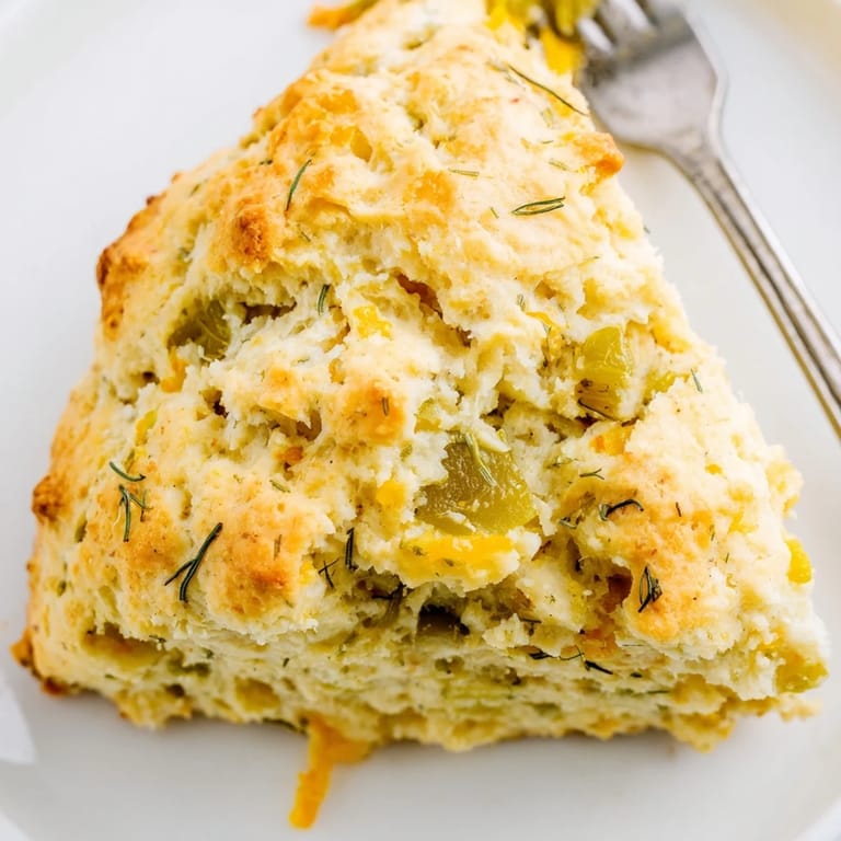 Deliciously unique Spicy Dill Pickle Ranch Cookie Scones, great with ranch dip or cream cheese.