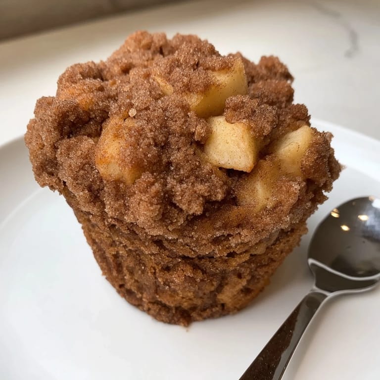 Warm, spiced Cinnamon Apple Muffins with a sweet, cinnamon-sugar topping, perfect for an autumn snack.