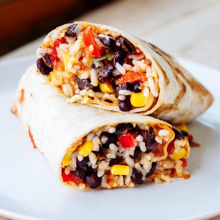 These satisfying Freezer-Friendly Burritos are filled with beans, rice, and cheese, ideal for quick lunches.