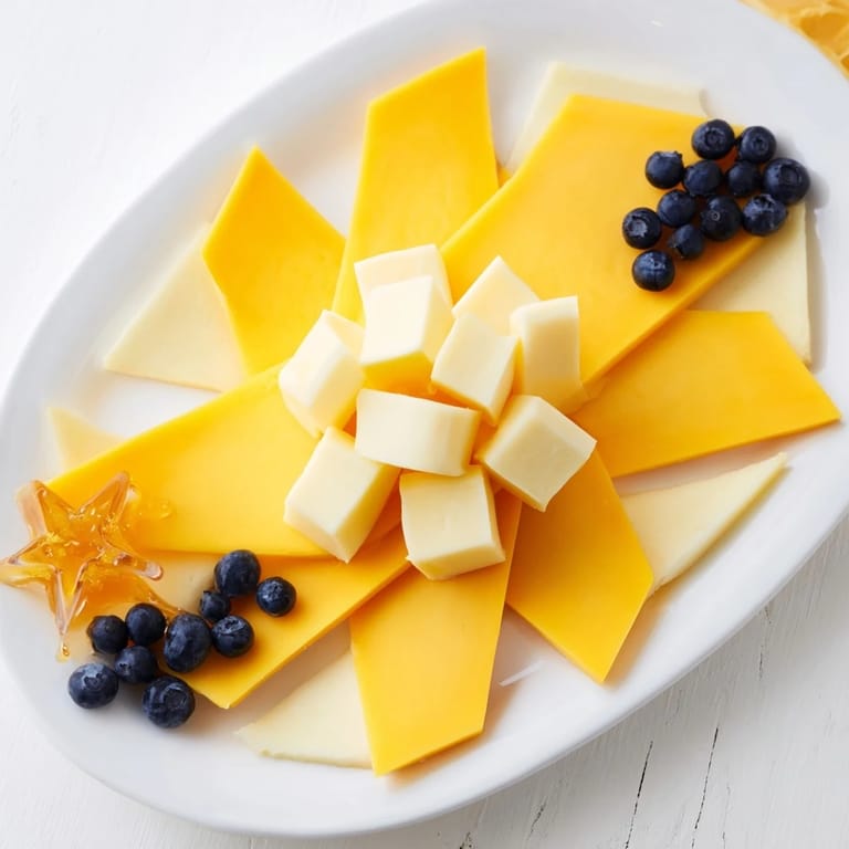 This Shooting Star Snack Board features creamy cheeses, sweet fruits, and crunchy treats arranged artfully.