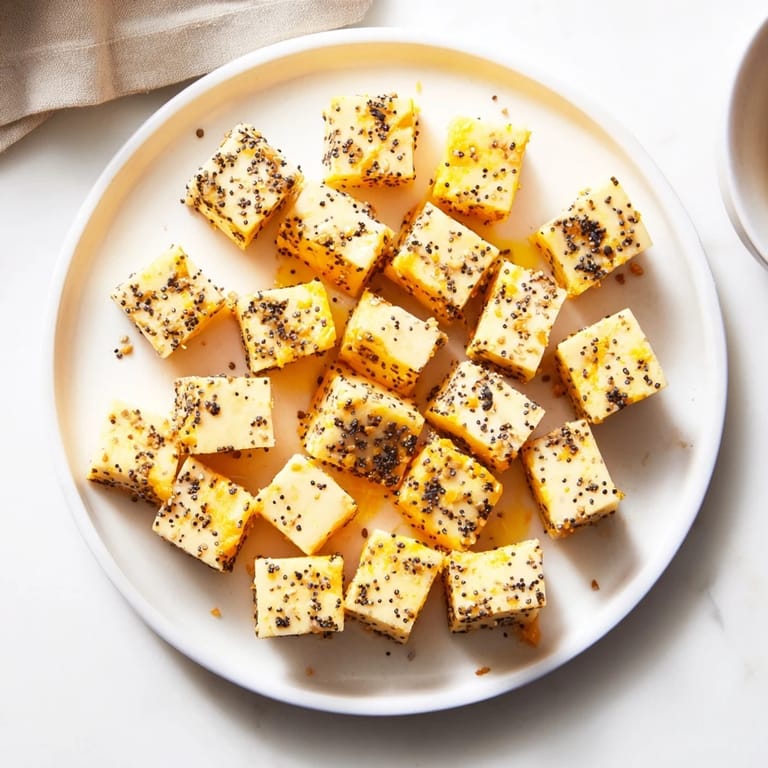 Enjoy crisp, delicious everything bagel seasoning cheese cubes—a delightful, gluten-free snack with a satisfying crunch.
