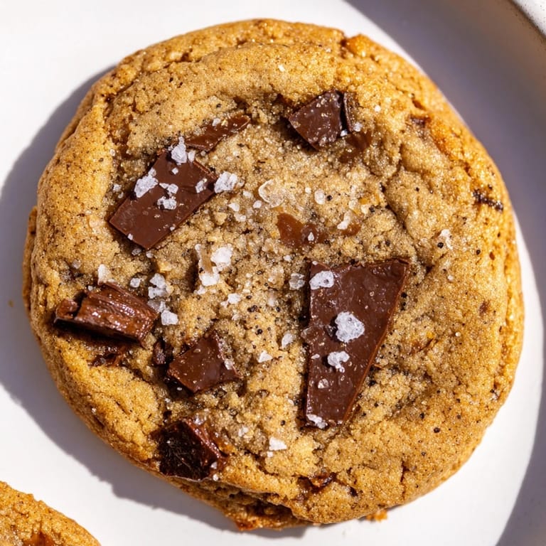 A stack of warm Miso Brown Butter Cookies, offering sweet and savory from the white miso flavor.