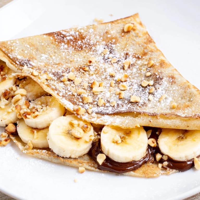 A crispy, folded Banana Nutella Wrap, showcasing a perfectly melted Nutella and banana filling.