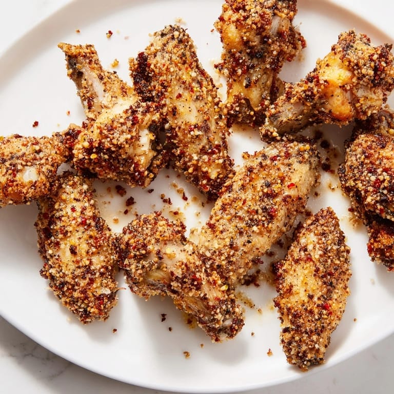 A close-up of crispy Baked Parmesan Chicken Wings, showing the savory Parmesan crust.