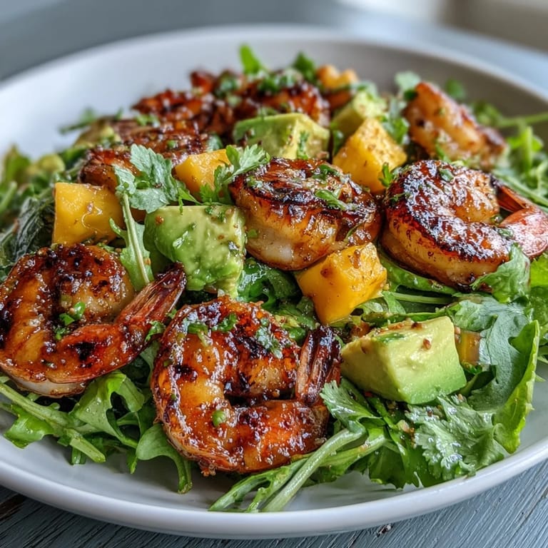 Light and refreshing, this grilled shrimp and mango avocado salad is drizzled with a spicy lime vinaigrette for a perfect summer meal.