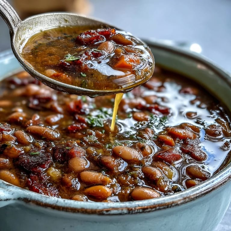 Aromatic 15-bean soup with smoky ham bone, loaded with vegetables and slow-simmered for deep, satisfying taste.