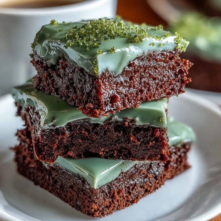 Festive chocolate shamrock brownies frosted with creamy green icing and festive sprinkles, perfect for holiday celebrations.