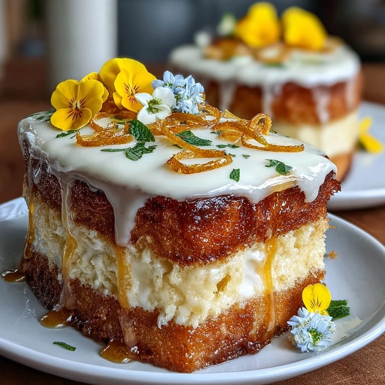 Delicate naked cake layers with zesty lemon curd and fluffy whipped cream, elegantly decorated with vibrant edible flowers for a spring celebration.