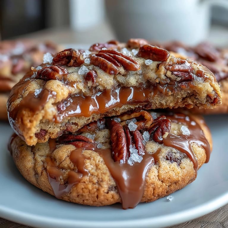 Irresistible butter pecan cookies featuring a luscious caramel swirl and buttery, toasted pecan crunch.
