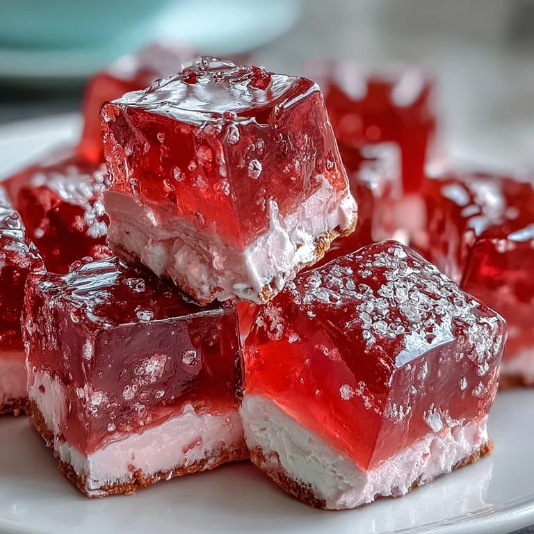 See the delightful Strawberry Rose Gelatin Mosaic Cake, a shimmering jewel-toned dessert.