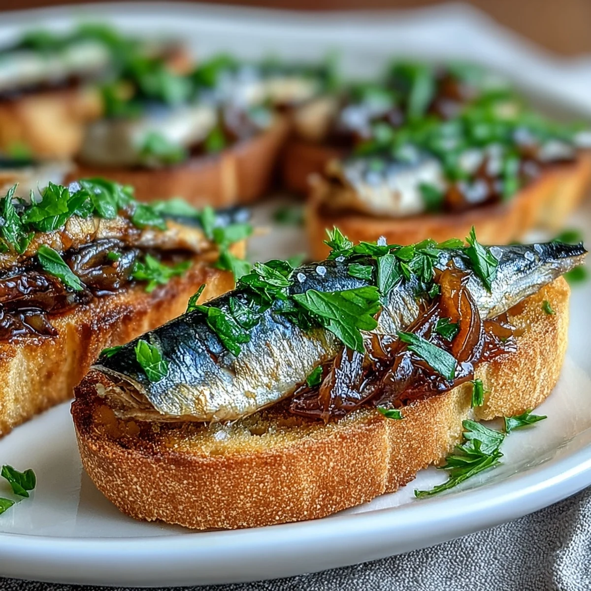 Crispy crostini with sardines and lemon zest, a fresh and elegant appetizer perfect for entertaining.  