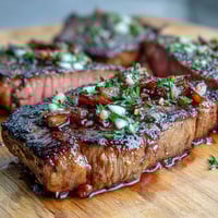 Crispy golden potatoes and juicy steak bites sizzle in a savory garlic butter sauce, perfect for an easy weeknight dinner.  
