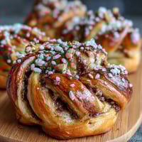 Golden Swedish cardamom buns twisted into knots and baked to perfection, topped with crunchy pearl sugar for a sweet, aromatic treat.