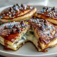 Fluffy Easter egg pancakes decorated with pastel colors and festive sprinkles for a cheerful spring breakfast.